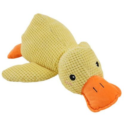 The Mellow Dog Calming Duck Dog Stuffed Animals Chew Toy Durable Squeaky Dog Toys for Indoor Puppy for Dogs Teeth Cleaning